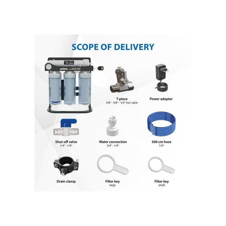 ARKA myAqua400 - Reverse Osmosis System with high pressure pump, up to 400L / day - ARKA