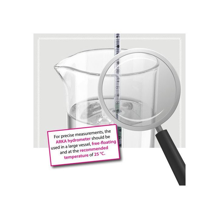 ARKA Hydrometer incL Thermometer + Measuring cylinder made of borosilicate glass 3.3 - ARKA