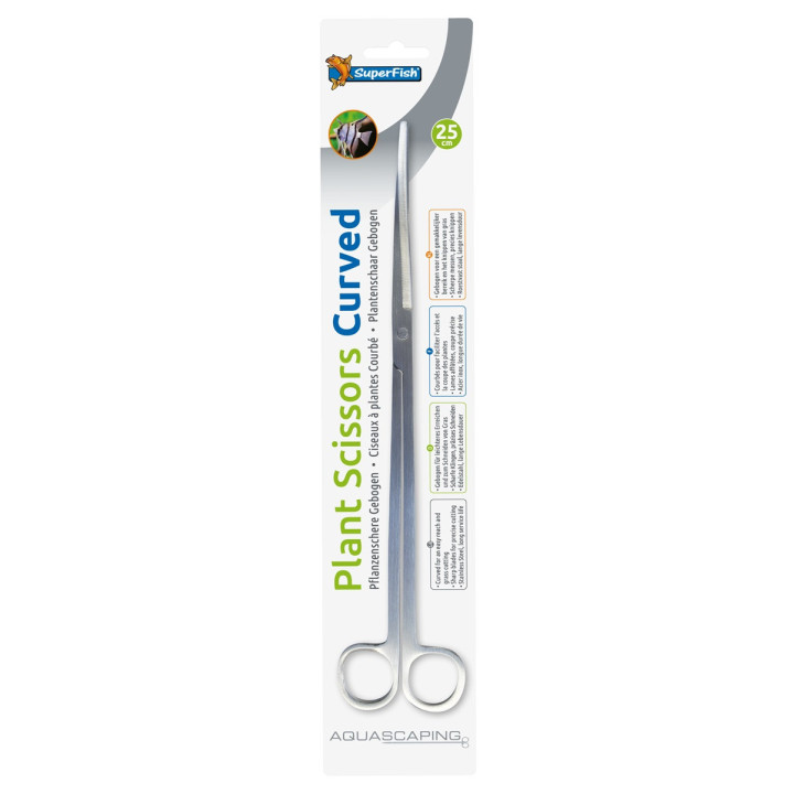 SUPERFISH STEEL PLANTSCISSORS 25CM CURVED - SuperFish