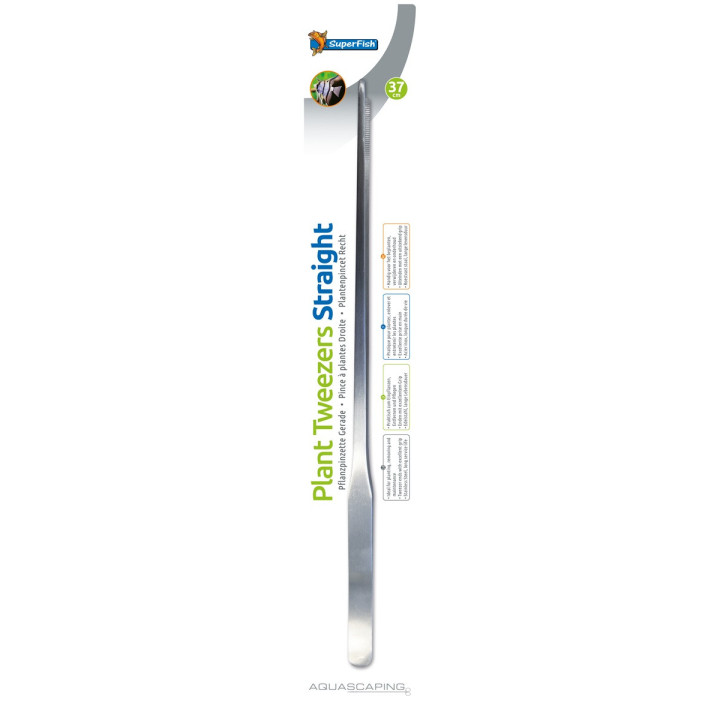 SUPERFISH STEEL PLANT TWEEZERS 37CM STRAIGHT - SuperFish