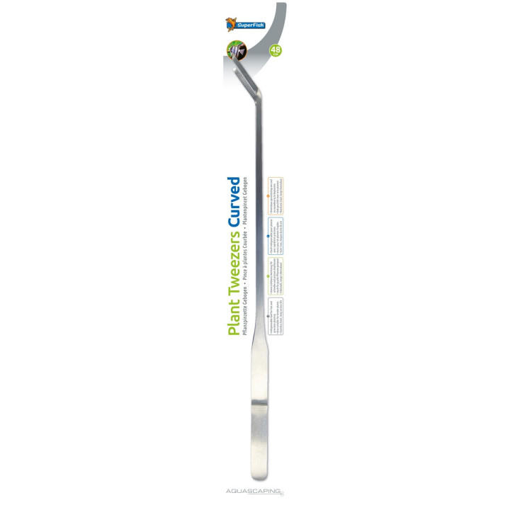 SUPERFISH STEEL PLANT TWEEZERS 48CM CURVED - SuperFish