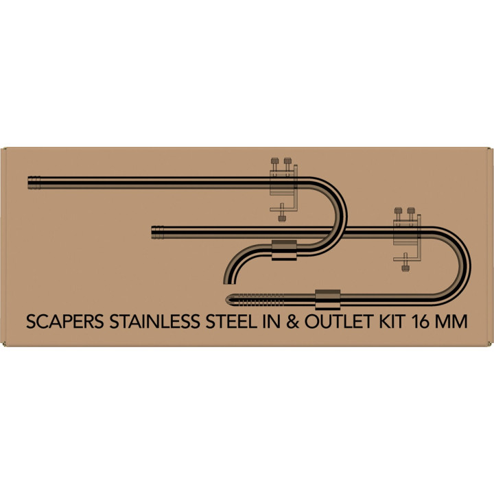 SUPERFISH SCAPE STAINLESS IN&OUTLET KIT 16MM - SuperFish