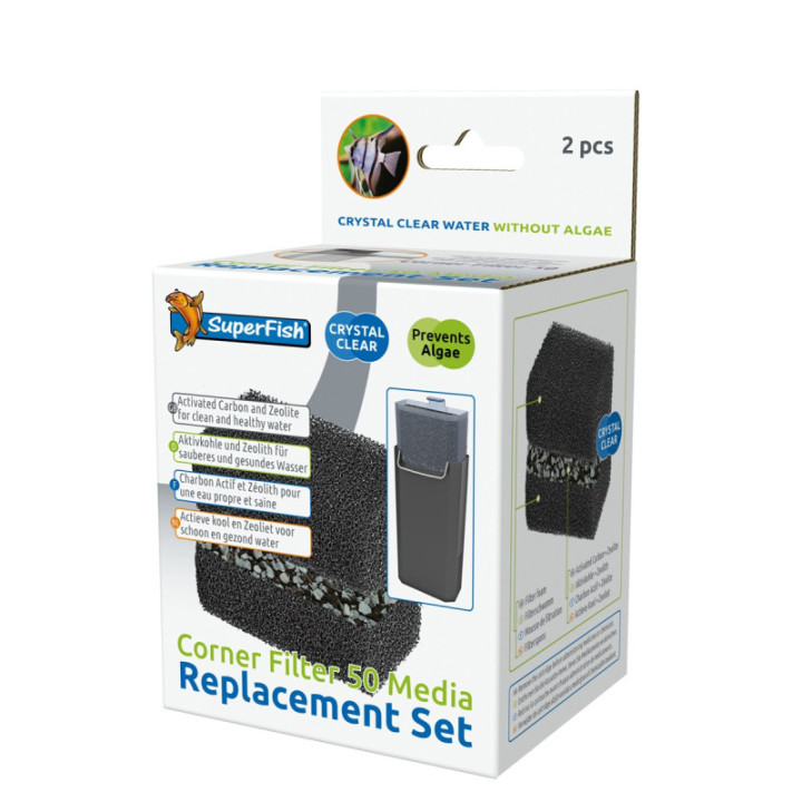 SUPERFISH CORNER FILTER 50 MEDIA REPL.SET - SuperFish