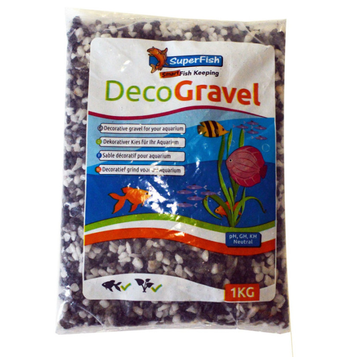 SUPERFISH DECOGRAVELMIX WHITEBLACKGREY1KG - SuperFish