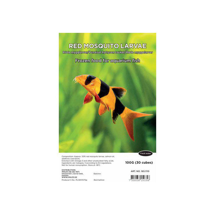 Frozen red mosquitolarvae blister 100g(box/80pcs) - Imazo