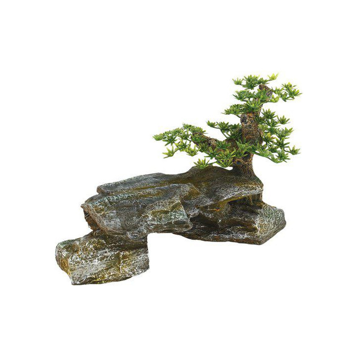 OZAMI stones with tree 32,5x14x 19.5cm - Ozami Akvaristik