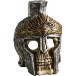OZAMI skull with roman helmet 12,2x11,2X 15,5cm - Ozami Akvaristik