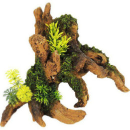 Brown driftwood with plants 284x183x 212mm - Classic