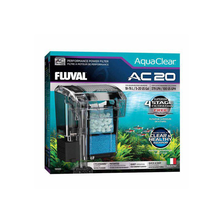 Aquaclear ac 20 hangon suodatin 379 l/h 18-76l -