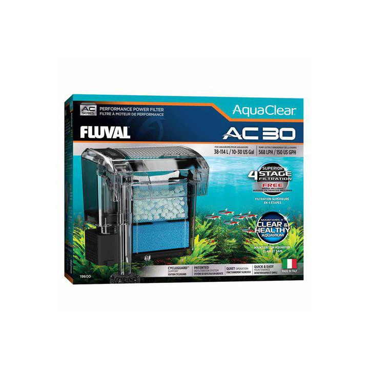 Aquaclear ac 30 hangon suodatin 569 l/h 38-114l -