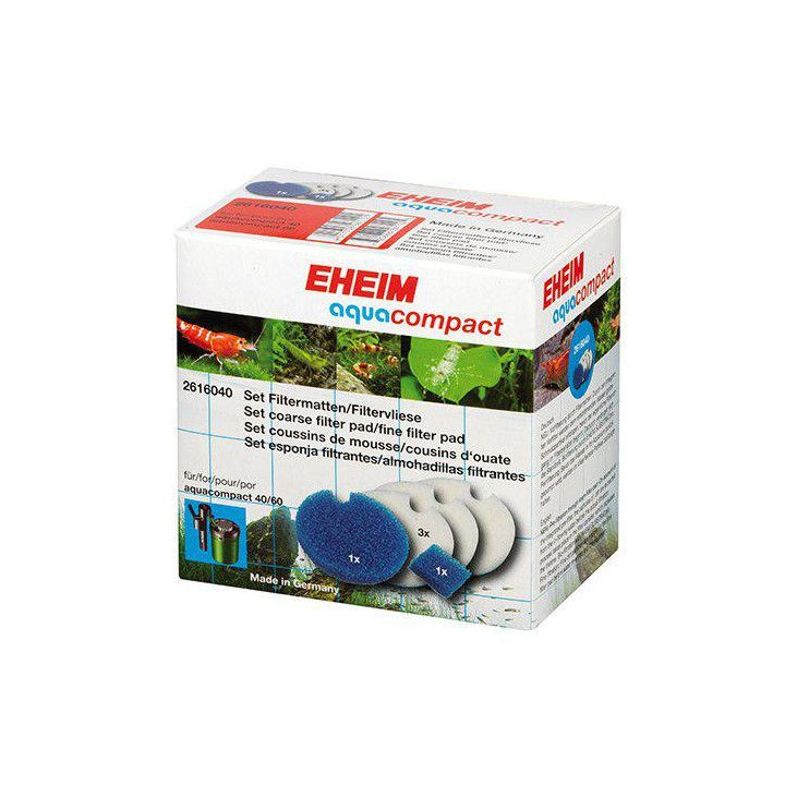 EHEIM set av 2 sininen/3 valkoinen filtermattor aqua compact 40/ -