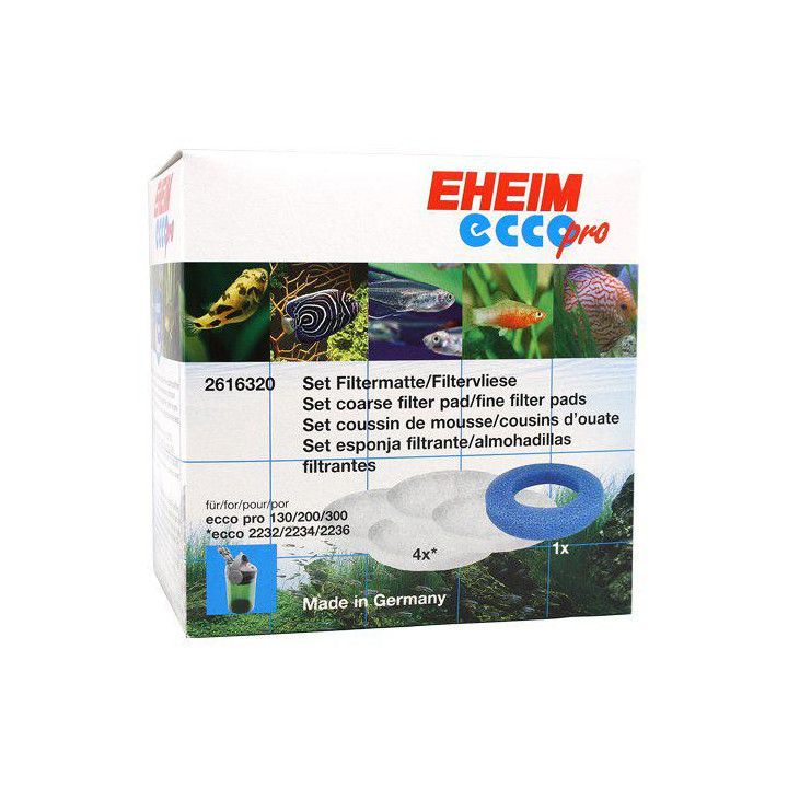 EHEIM set av 1 sininen/4 valkoinen filtermattor ecco PRO -