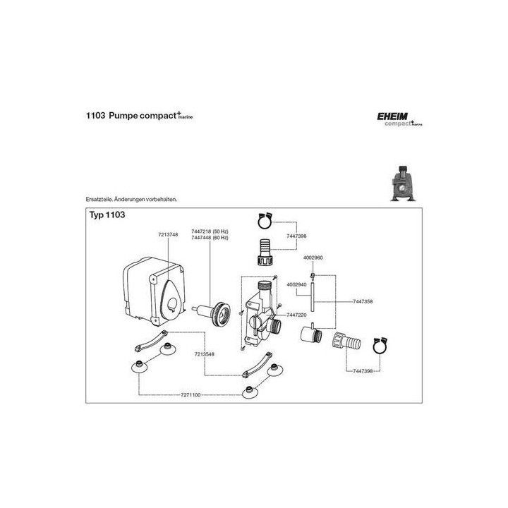 EHEIM letkuliitin/ 2klämmor compact/ marine 1103 -