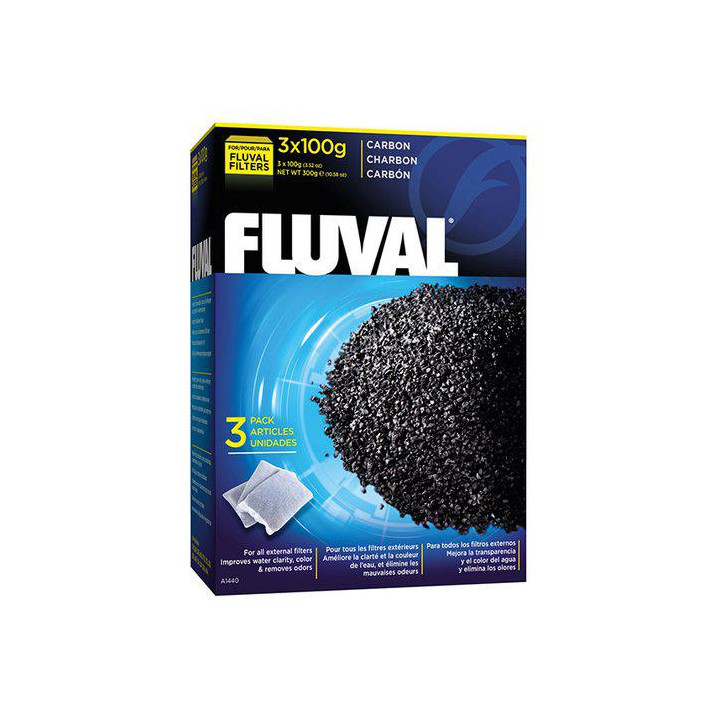 FLUVAL aktiivihiili 3X 100gr 300grfx2/fx4/fx6 a1440 -