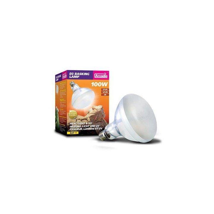 Arcadia d3 basking lamppu 100W lämpö & auringonvalo UVA/UVB E27 - Arcadia
