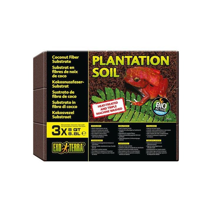 Exoterra plantation soil 3x 8.8L trooppinen substraatti -