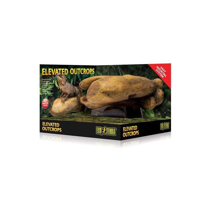Exo Terra Elevated Outcrop Medium – Wall-Mounted Terrarium Basking Ledge M 15x22x21CM