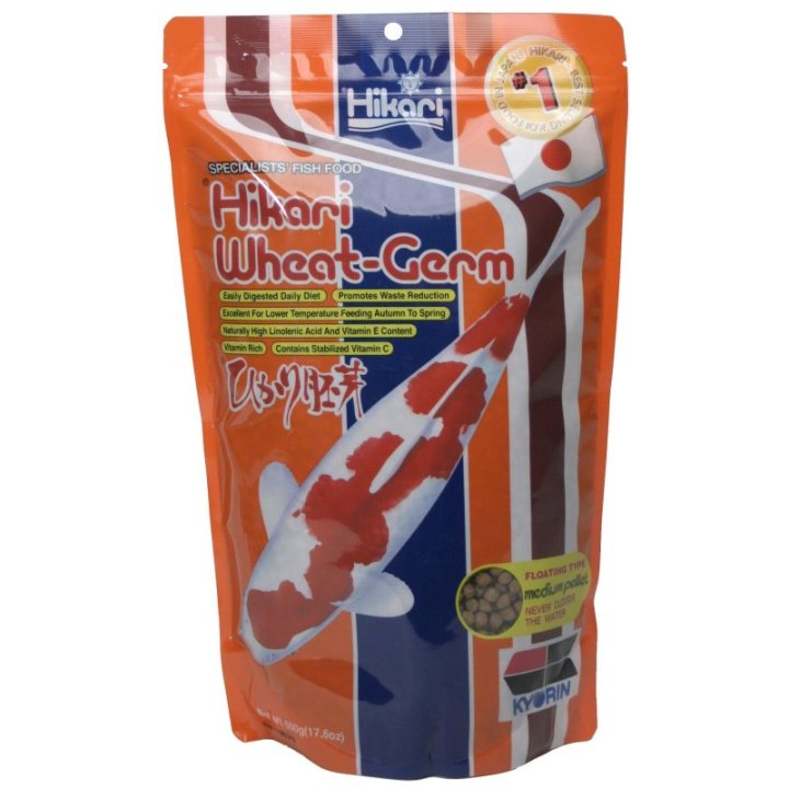 Hikari Wheat-Germ Formula helposti sulava täysravinto koikaloille ja muille lammikkokaloille.