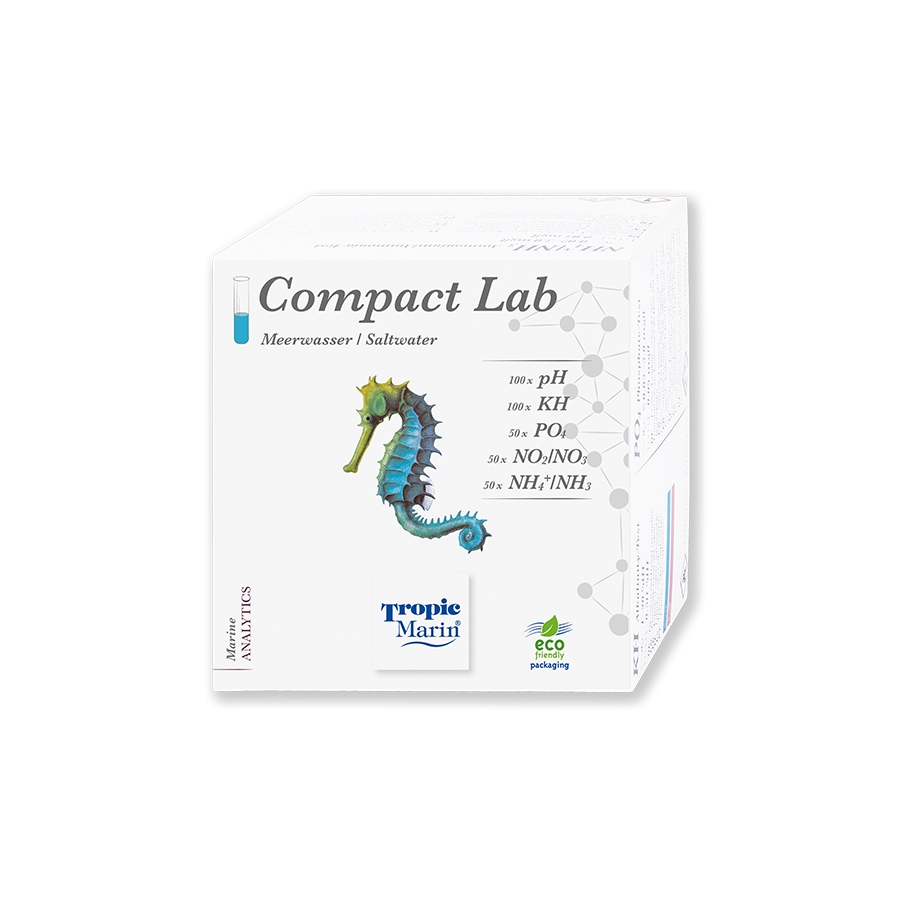 Tropic Marin Compact Lab Test Set contains: pH, KH, PO4,NO2, NO3, NH3,