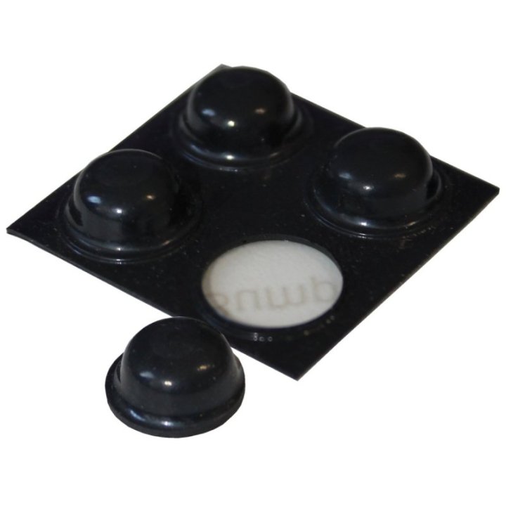 Tunze 4 elastic pads ø11 x 5 mm (0.4 x 0.2 in.), black