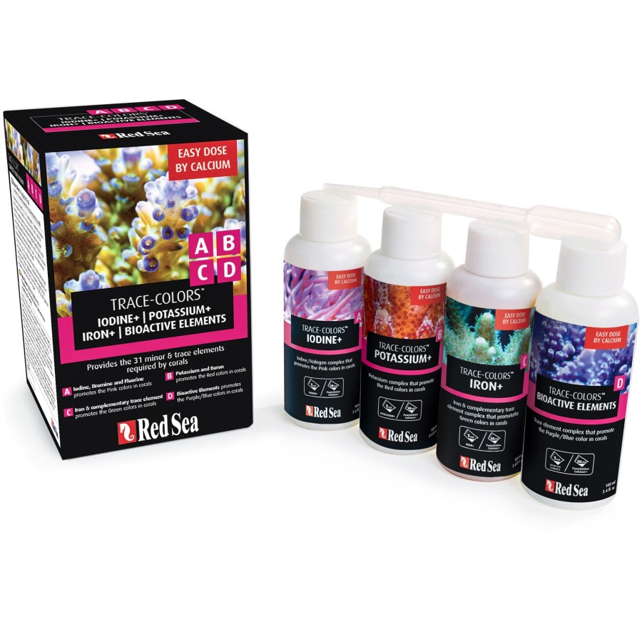 Red Sea Trace-Colors  Starter Kit A,B,C&D  4x100ml