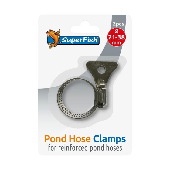 SUPERFISH POND HOSE CLAMP W. WING 21-38 MM 2X