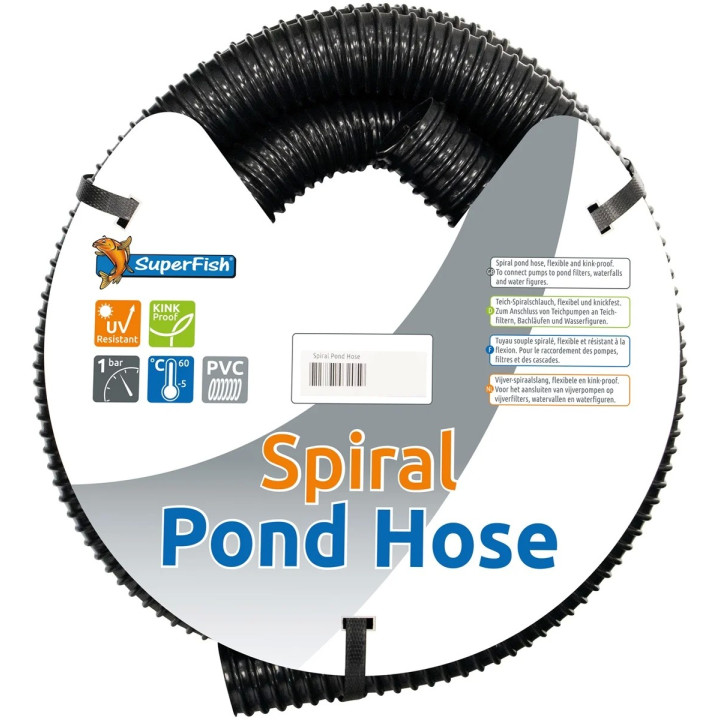 SUPERFISH BLACK SPIRAL POND HOSE 25 MM 5M