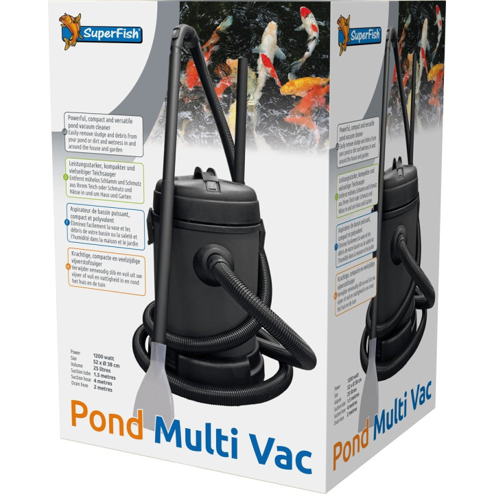 Superfish Pond Multi Vac – kätevä monitoimipuhdistin lammen roskien ja lietteen poistamiseen.