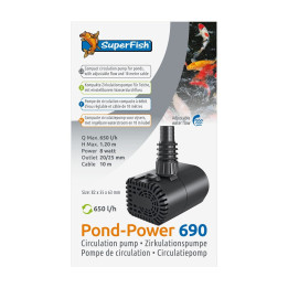 Superfish PondPower 690 energiatehokas ja tehokas kiertopumppu puutarhalampiin ja vesiaiheisiin.