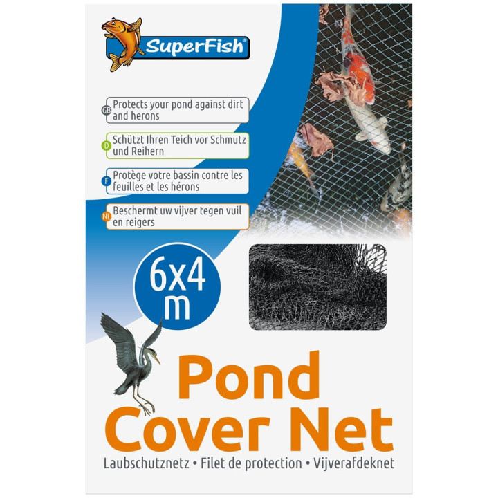 SUPERFISH POND COVER NET 6X4 MTR + 14 PINS
