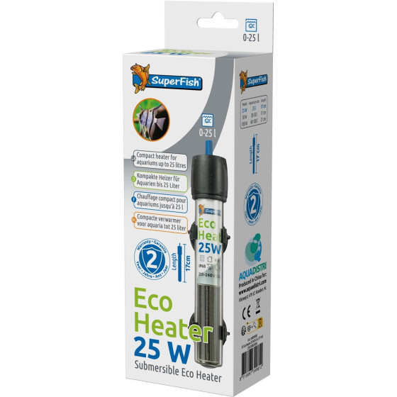 SUPERFISH ECO HEATER 25W 0-30L (16CM)
