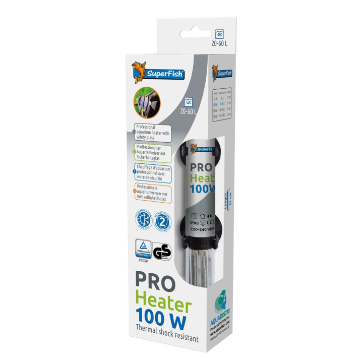 SuperFish Pro Heater 100W – Tarkka lämmitin 20–60 litran akvaarioihin