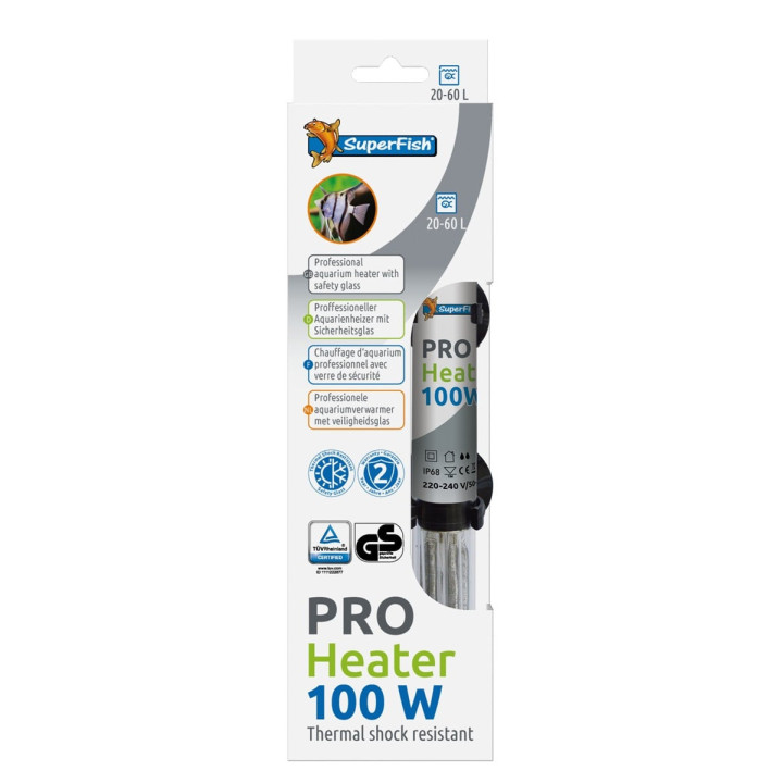 SuperFish Pro Heater 100W – Tarkka lämmitin 20–60 litran akvaarioihin