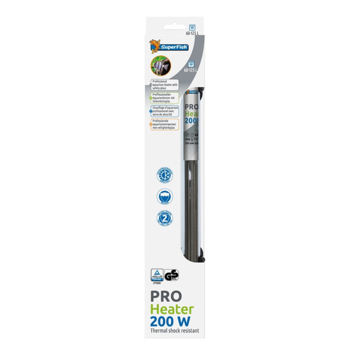 SuperFish Pro Heater 200W – Tehokas lämmitin 60–125 litran akvaarioihin