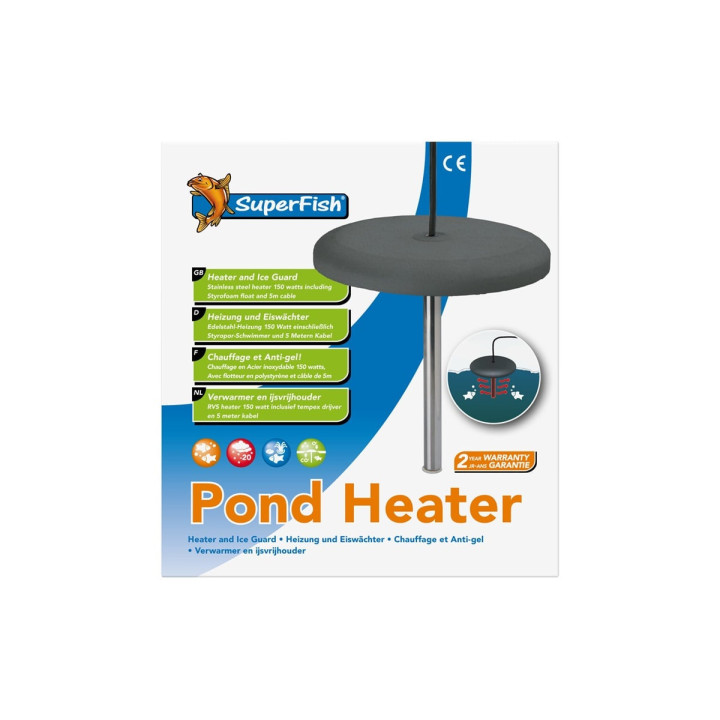 Superfish Pond Heater 150 W luotettava lämmitin pienten lampien talvikauden veden lämpötilan hallintaan.