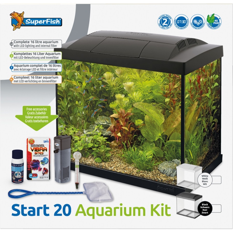 SUPERFISH START 20 AQUARIUM KIT BLACK akvaario
