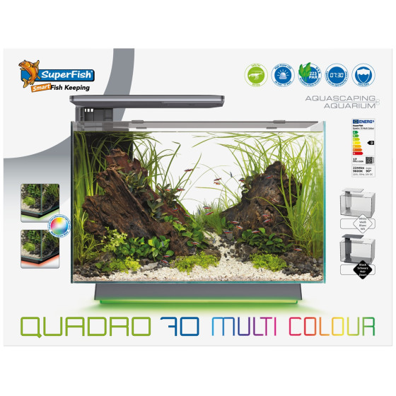 SUPERFISH QUADRO 70 MULTI COLOUR aquarium
