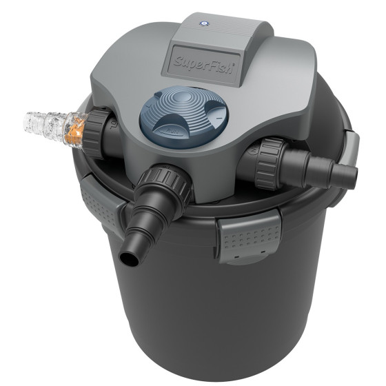 Superfish TopClear 10 000 UVC 9 W – tehokas 3‑vaiheinen UVC‑lampisuodatin keskikokoisiin lampiin.