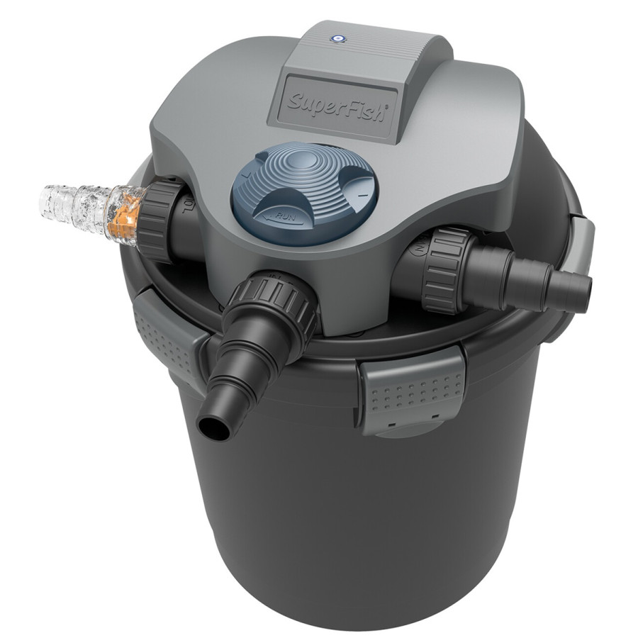 Superfish TopClear 10 000 UVC 9 W – tehokas 3‑vaiheinen UVC‑lampisuodatin keskikokoisiin lampiin.