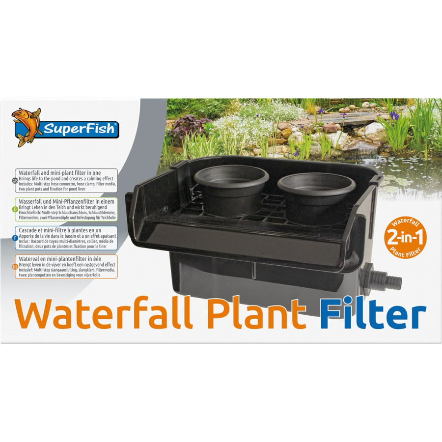 Superfish Waterfall Plant Filter luonnollinen kasvisuodatin vesiputouksiin ja lammen veden biologiseen puhdistukseen.