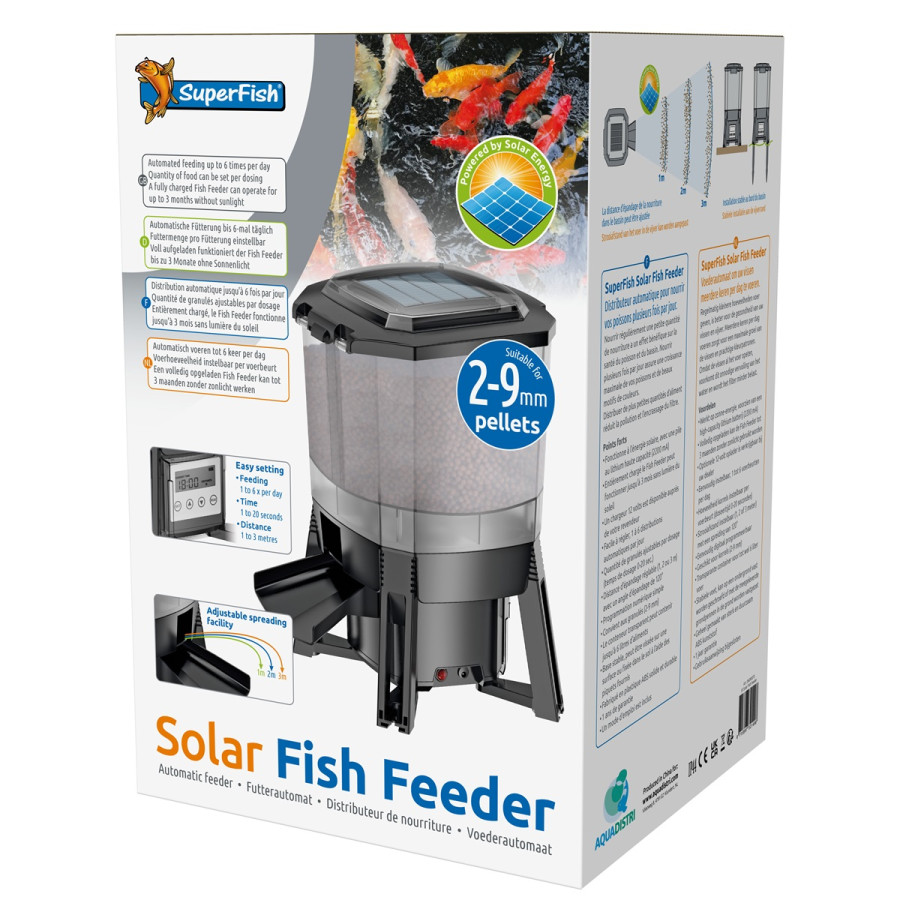 Superfish Solar Fish Feeder aurinkokäyttöinen kalan ruokkija helppoon ja säännölliseen ruokintaan.