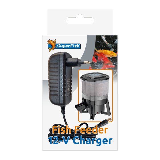 Superfish Solar Fish Feeder Charger EU 12 V laturi aurinkokäyttöisille automaattisille kalan ruokkijoille.