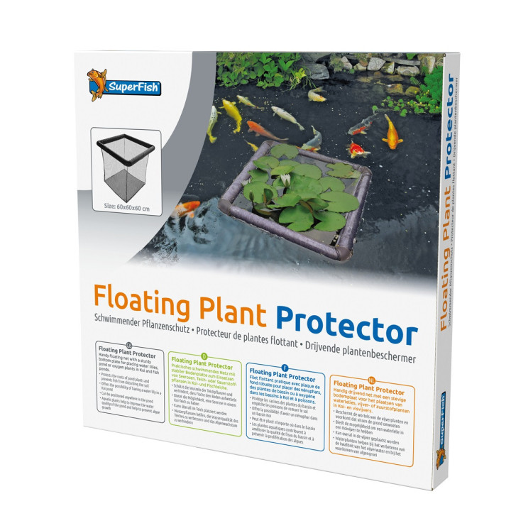 Superfish Floating Plant Protector kelluva kasvisuoja lmpeille ja muille lampikasveille koilammissa.