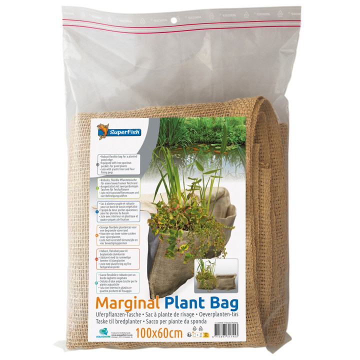 Superfish Marginal Plant Bag 100 × 60 cm – suuri istutuspussi reunakasvien hallittuun istutukseen.