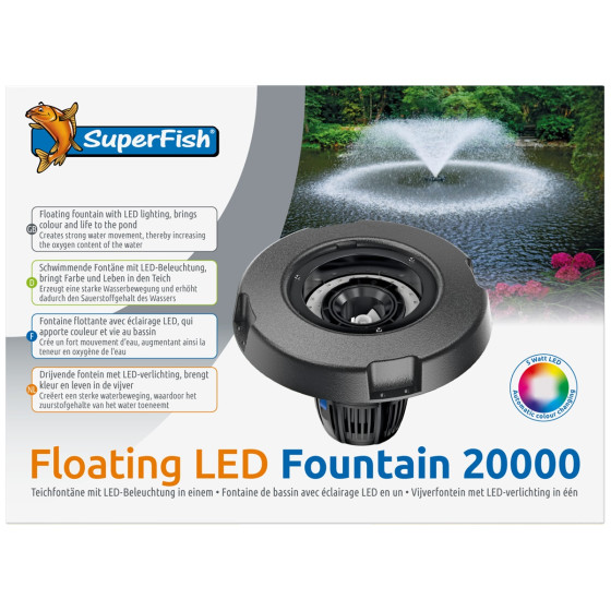 Superfish Floating LED Fountain 20.000 – kelluva LED‑suihkulähde