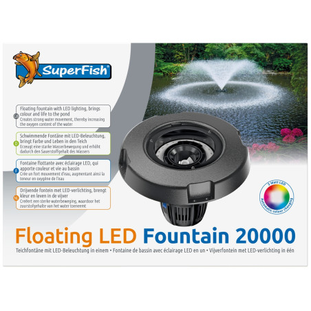 Superfish Floating LED Fountain 20.000 – kelluva LED‑suihkulähde